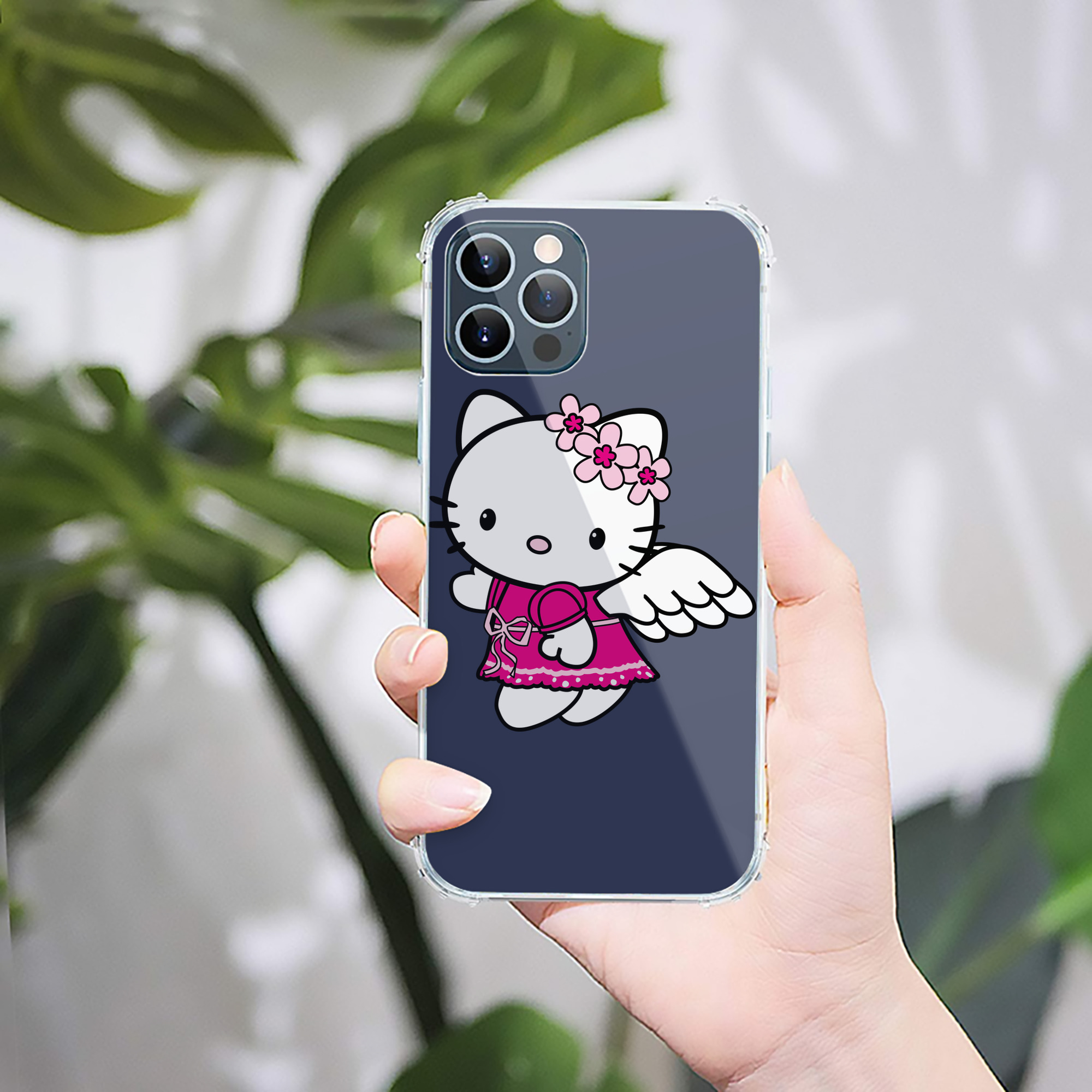 （画像用） Hello Kitty ハローキティ 【iPhone 12シリーズ対応】透明スマホケース（クリアソフトケース）